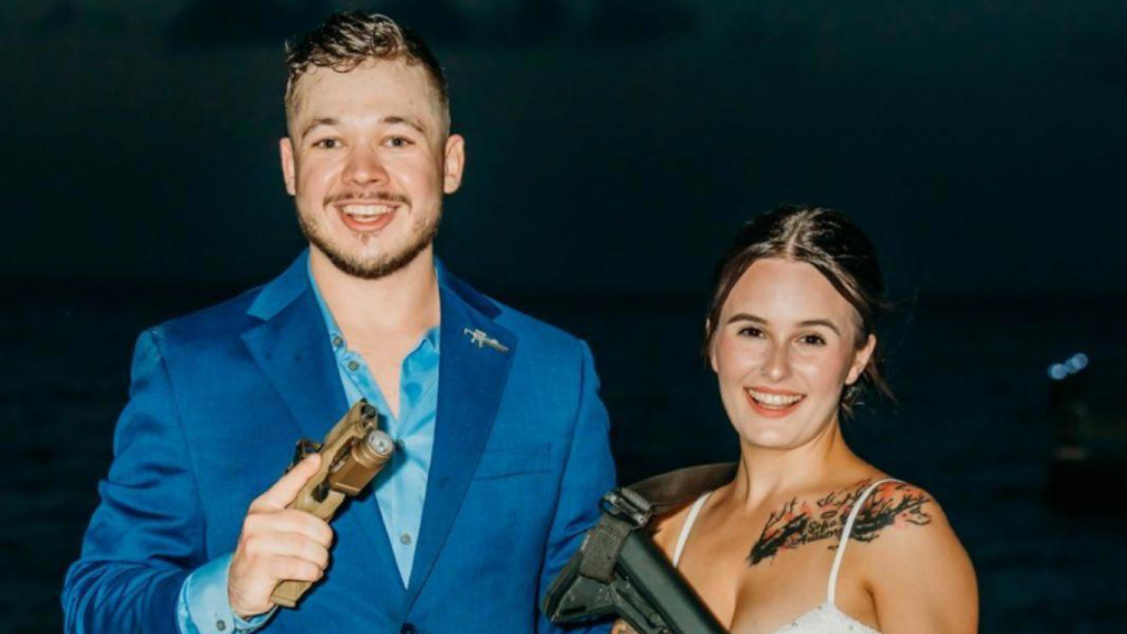 Kyle Rittenhouse and wife Bella Rittenhouse's wedding photo 2025