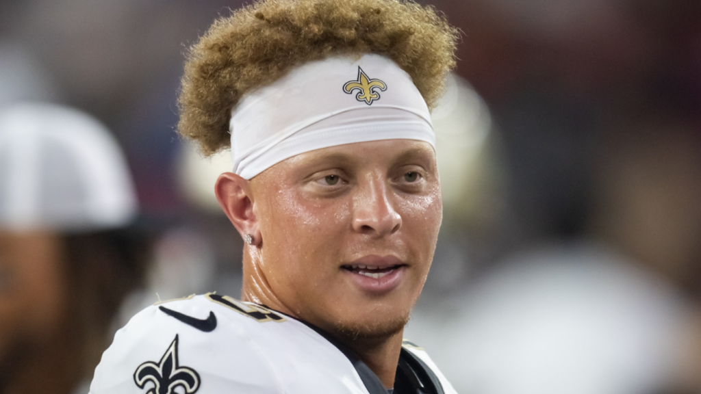New Orleans Saints QB Spencer Rattler with his parents Michael and Susan.